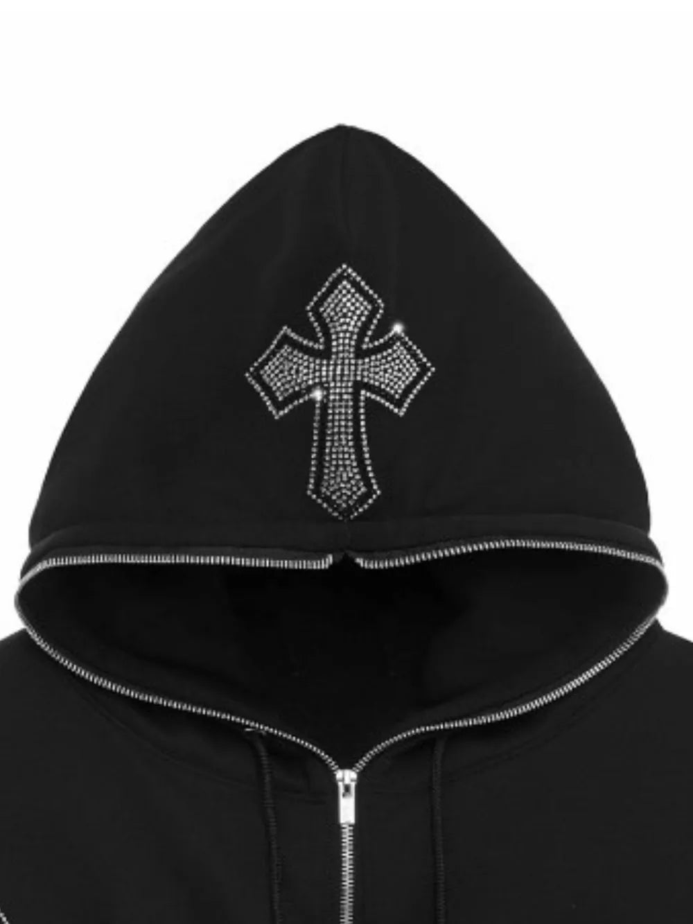 Sudadera Rhinestone Zip