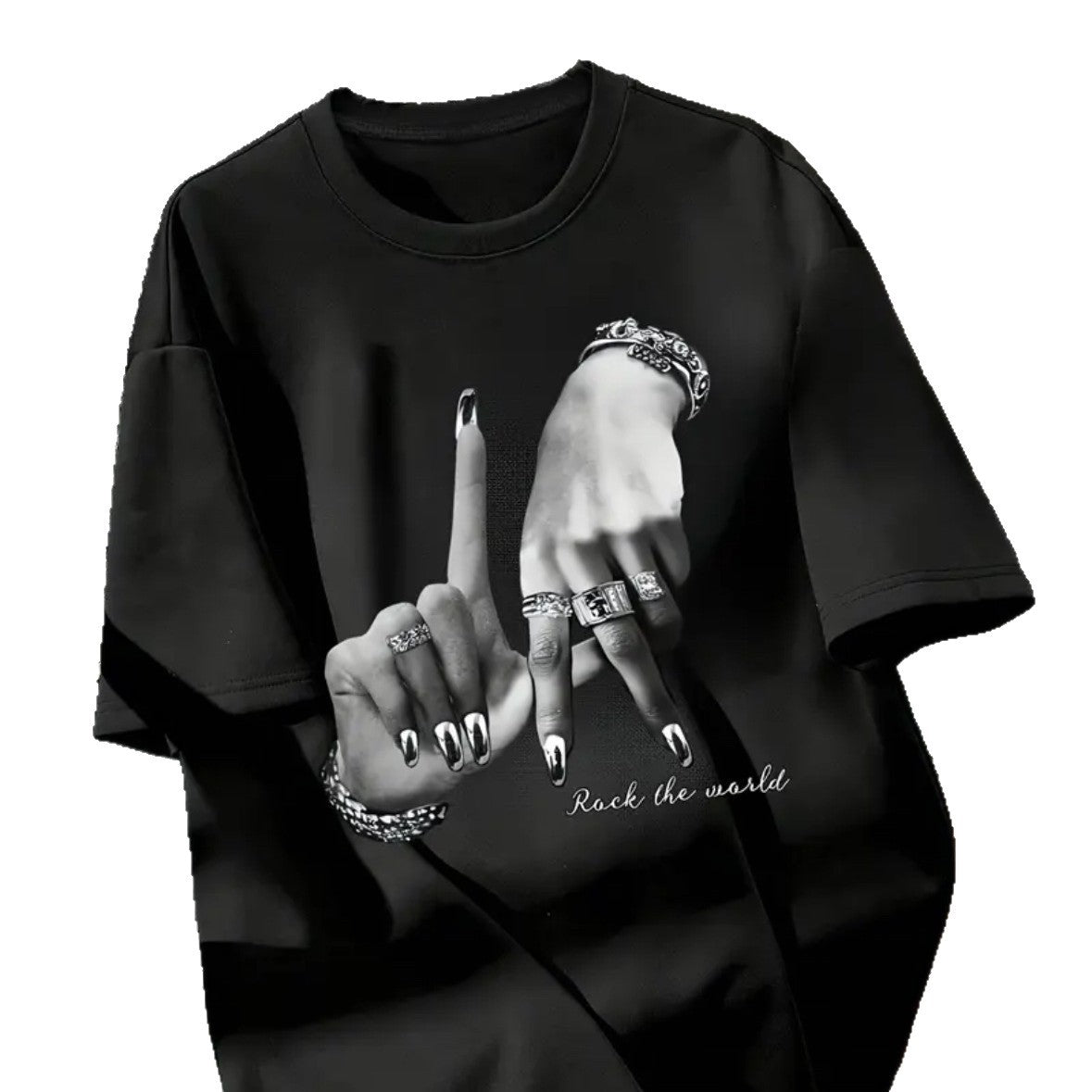 Camiseta unisex holgada básica cuello redondo