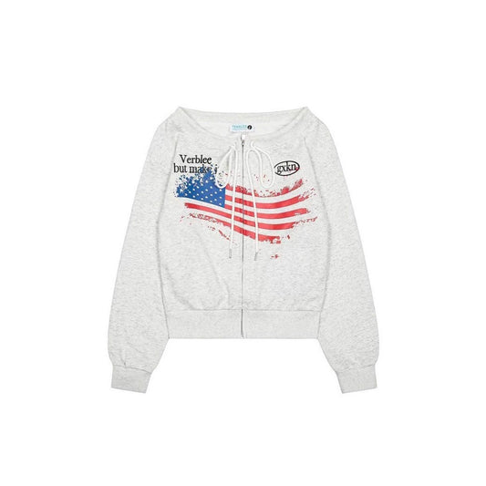Hoodie hombro descubierto