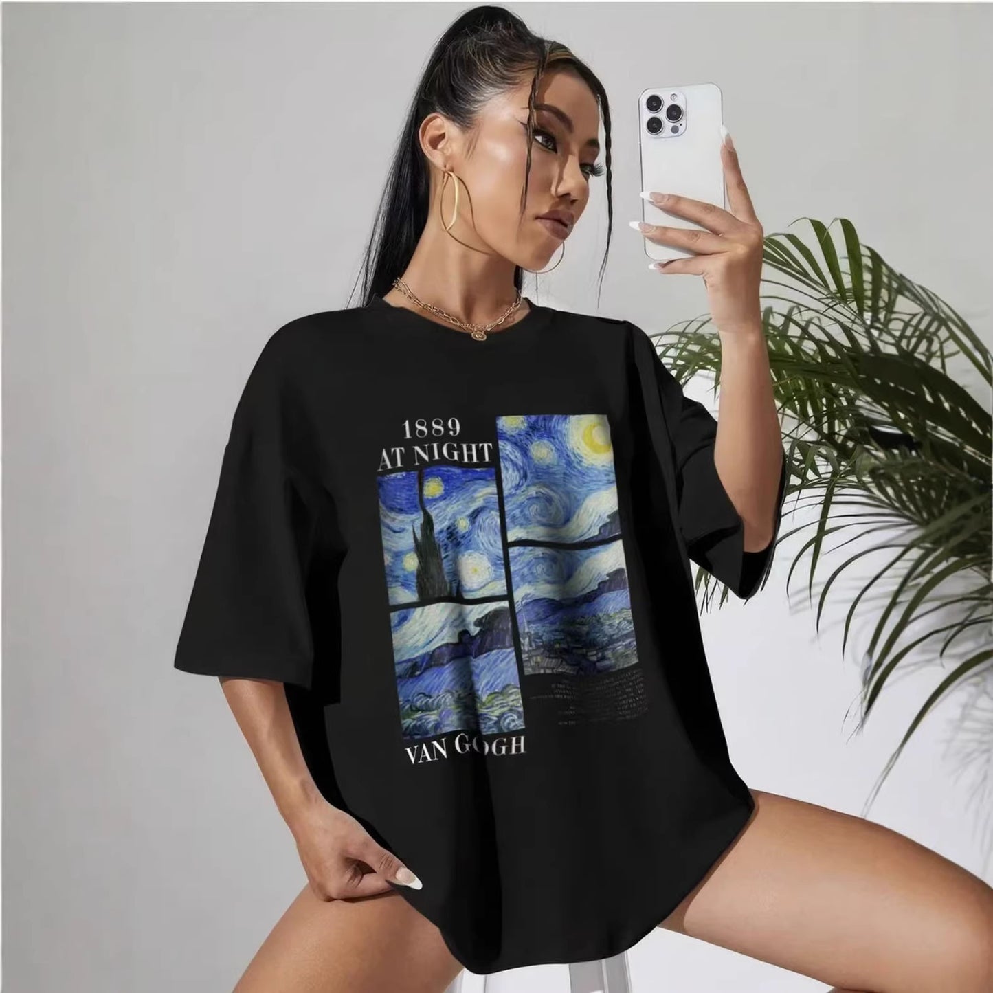 Camiseta holgada destello nocturno