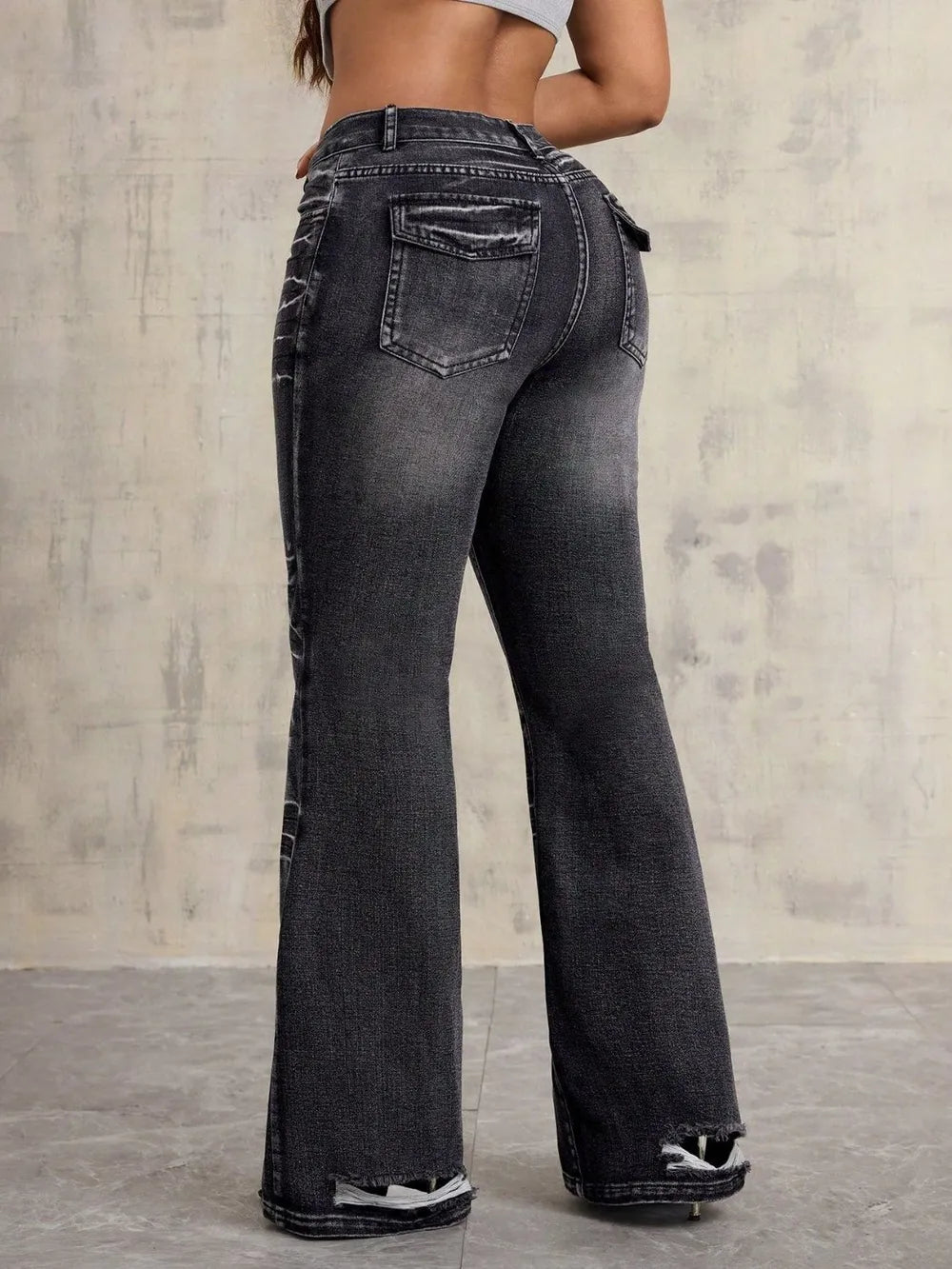Jeans retro acampanados tiro alto
