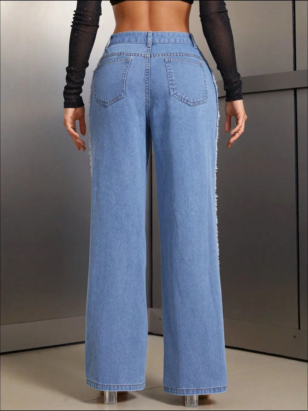 Jeans baggy wide leg distressed