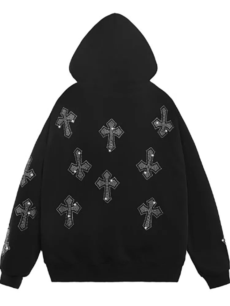 Sudadera Rhinestone Zip