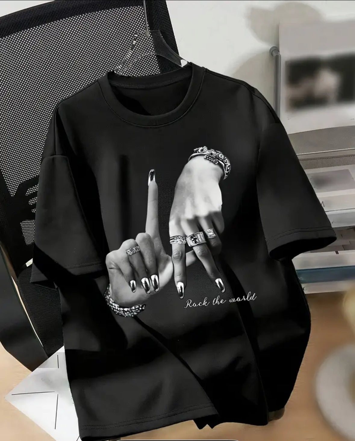 Camiseta unisex holgada básica cuello redondo