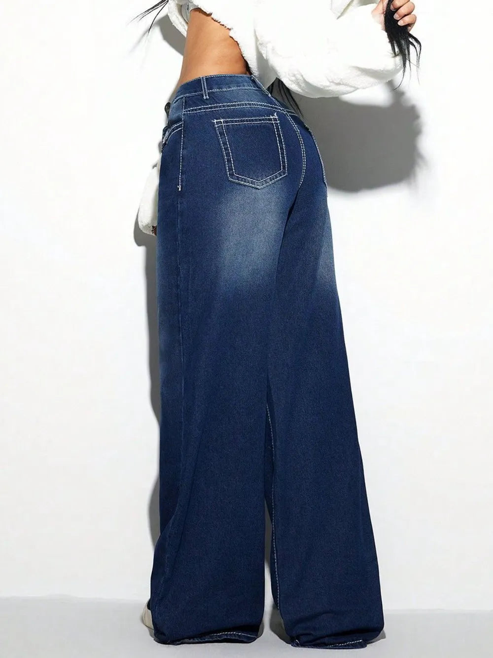 Jeans wide leg de cruces