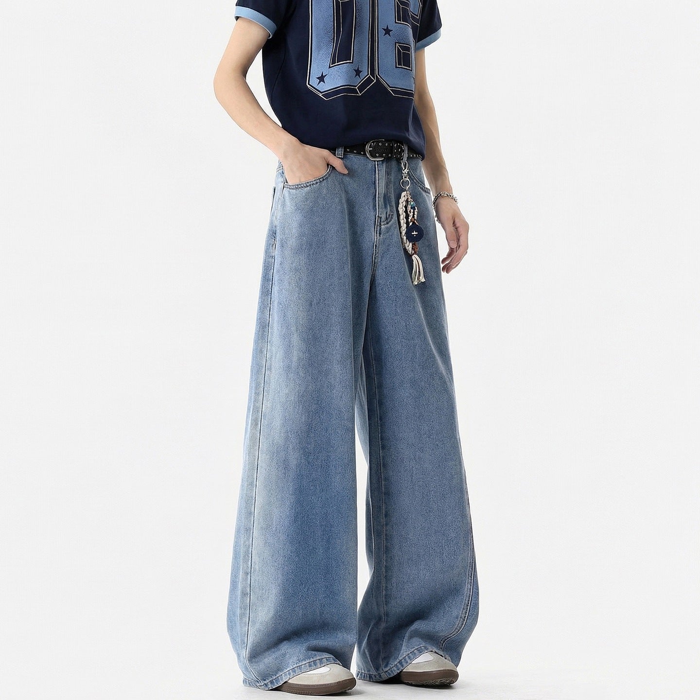 Pantalón holgado fluido plisado