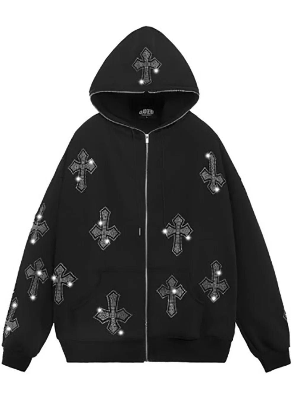 Sudadera Rhinestone Zip